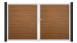 planeo Gardence Simply - Porte PVC DIN droite 2 vantaux Golden Oak avec cadre aluminium argenté