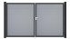 planeo Gardence Simply - Porte PVC DIN droite 2 vantaux gris argenté avec cadre alu Anthracite