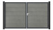 planeo Gardence Simply - Porte PVC DIN droite 2 vantaux Grey Ash Cut avec cadre en aluminium Anthracite