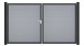 planeo Gardence Simply - Porte PVC DIN gauche 2 vantaux gris argenté avec cadre alu Anthracite