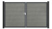 planeo Gardence Simply - Porte PVC DIN gauche 2 vantaux Grey Ash Cut avec cadre en aluminium Anthracite