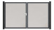 planeo Gardence Simply - Porte PVC DIN gauche 2 vantaux blanc avec cadre alu Anthracite