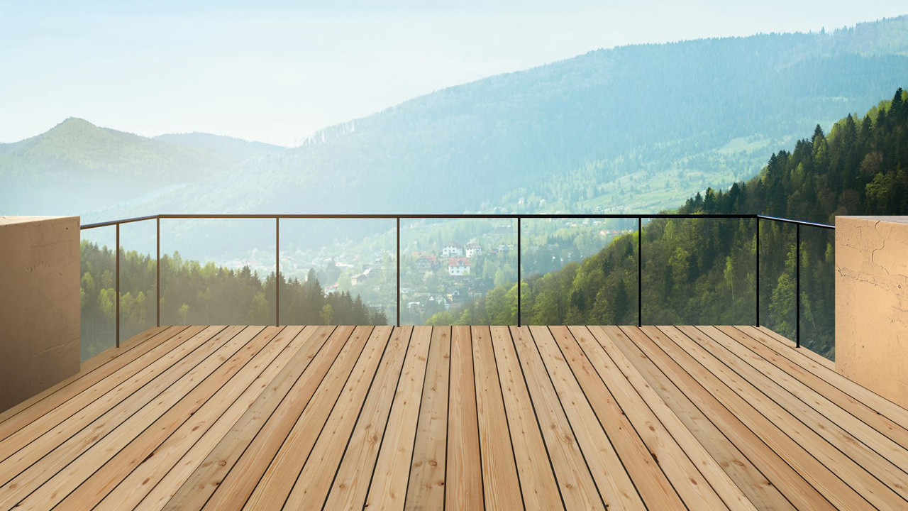 TerraWood terrazza in legno larice siberiano A/B mix - liscio su entrambi i  lati - Tavole per esterno - Terrazza