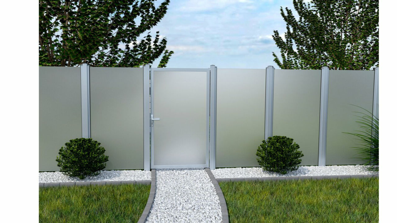 planeo Ambiente - cancello privacy in vetro barra DIN sinistra 100 x 180 cm  - Recinzioni giardino