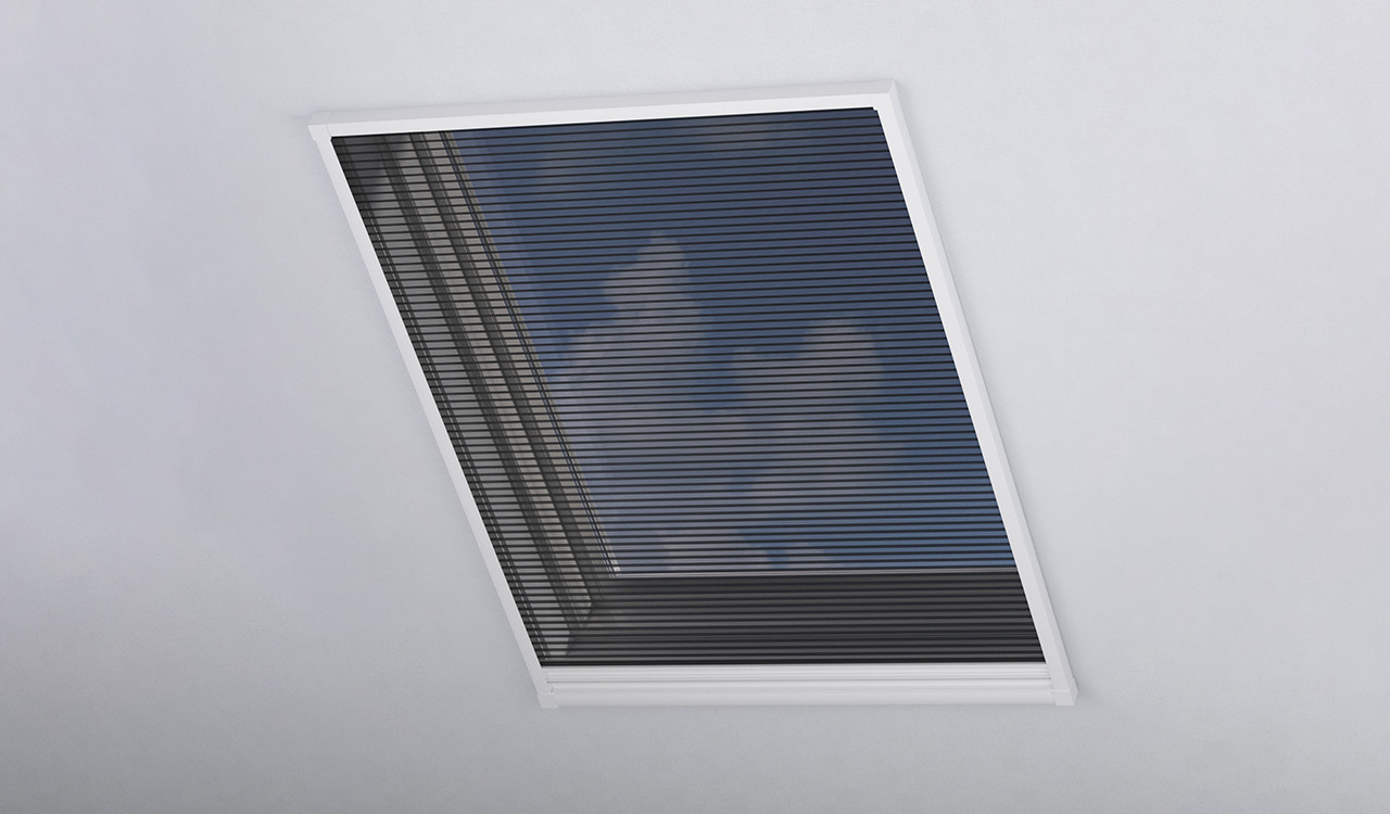 planeo tenda plissettata per finestra da tetto + zanzariera - bianco 100 x  160 cm - Tende plissettate - Protezione solare