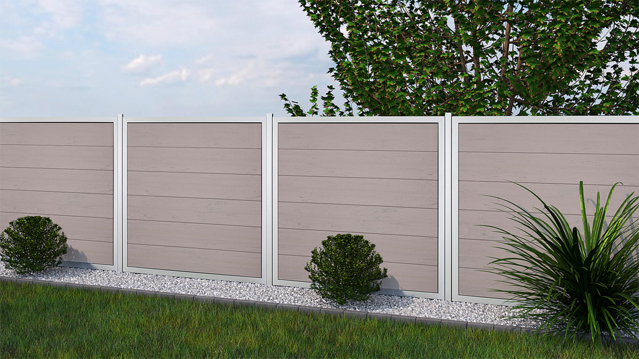 planeo Viento - giardino recinzione piazza Bi-Color con telaio in alluminio  in argento - Recinzioni giardino