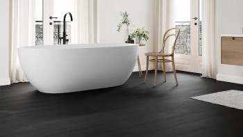 planeo Vinile rigido a incastro - Legno nero | Isolamento acustico integrato (100P190-N)