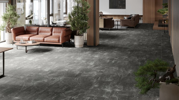 planeo Vinile rigido a incastro - Stone Botticino Classico Dark | Isolamento acustico Impact integrato (100P2909)