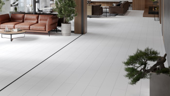 planeo Vinile rigido a incastro - Bianco legno | Isolamento acustico integrato (100P2935-N)