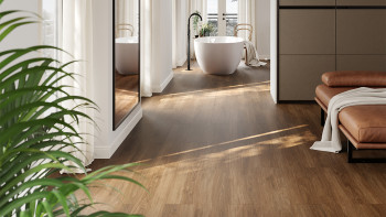 planeo Vinile rigido a incastro - Legno Marrone Oak | Isolamento acustico integrato (100P6005-N)