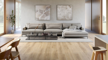 planeo Rigido Vinile ad incastro - SolutionX 2in1 Oak Light Brown | Isolamento acustico integrato (ECF-0008)