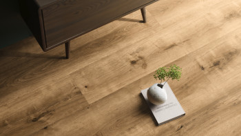 planeo Rigido Vinile ad incastro - SolutionX 2in1 Oak Natural Brown | Isolamento acustico integrato (ECF-0086)