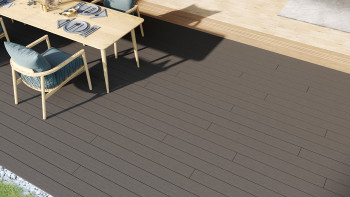 planeo LineWood WPC Pannello per decking solido - Grigio chiaro 3m scanalato/scanalato