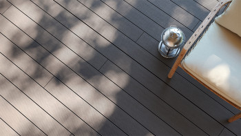 planeo LineWood WPC Pannello per decking solido - Grigio chiaro 3m scanalato/scanalato