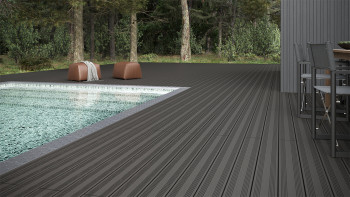 planeo SolidWood WPC decking set completo di tavole massicce - Grigio scuro francese/testurizzato