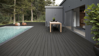 planeo SolidWood WPC decking set completo di tavole massicce - Grigio scuro francese/testurizzato