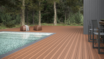 planeo SolidWood WPC decking set completo tavola piena - marrone chiaro francese/testurizzato