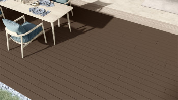 planeo LineWood WPC Pannello per decking solido - marrone scuro 3m scanalato/scanalato