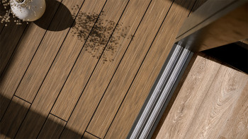 planeo AntikWood WPC set completo di tavole massicce - Marrone chiaro anticato