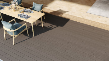planeo LightWood WPC decking set completo tavole a camera cava - grigio chiaro scanalato/scanalato