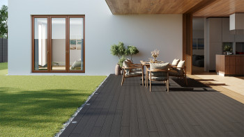 planeo LightWood WPC tavola cava - Grigio scuro 3m scanalato/scanalato