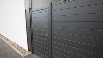 planeo Gardence Metallic - Recinzione in allumino quadrata Grigio antracite DB 703