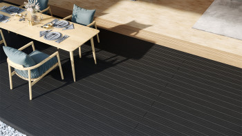 pannello per decking planeo WPC - camera cava antracite - scanalato/scanalabile
