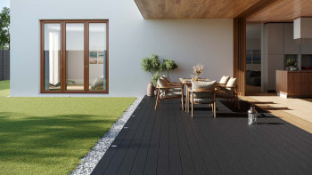 pannello per decking planeo WPC - camera cava antracite - scanalato/scanalabile