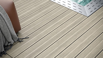 planeo WPC decking plank - tavola massiccia beige - scanalata/testurizzata