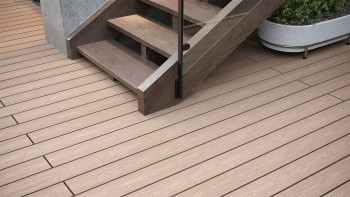 planeo WPC decking plank - massello crema - liscio/testurizzato
