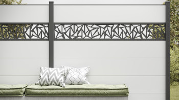 planeo Gardence Simply - Recinzione in PVC ad innesto Quadrata Bianco 180 x 180cm