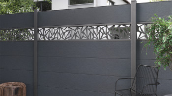 planeo Gardence Simply - Recinzione in PVC ad innesto Quadrata Grigio antracite 180 x 180cm