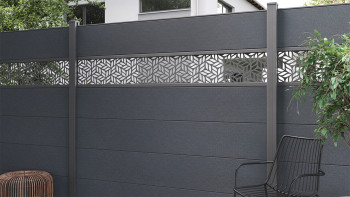 planeo Gardence Simply - Recinzione in PVC ad innesto Quadrata Grigio antracite 180 x 180cm
