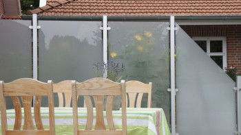 planeo Gardence Flair - Recinzione in vetro verticale satinato 90 x 180cm