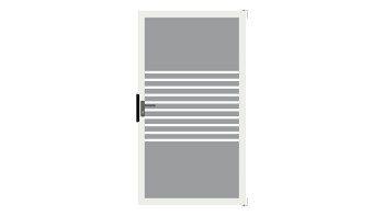 planeo Gardence Flair - Porta in vetro DIN Sinistro Strisce con telaio in alluminio 100 x 180cm
