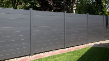 planeo Gardence Metallic - Recinzione in allumino quadrata Grigio antracite DB 703