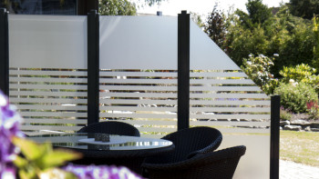 planeo Gardence Flair - Recinzione in vetro verticale strisce 120 x 180cm