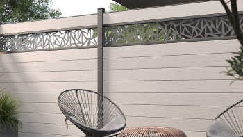 planeo Gardence Strong - Recinzione in BPC quadrato BiColor Bianco
