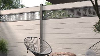 planeo Gardence Strong - Recinzione in BPC quadrato BiColor Bianco
