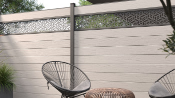 planeo Gardence Strong - Recinzione in BPC quadrato BiColor Bianco
