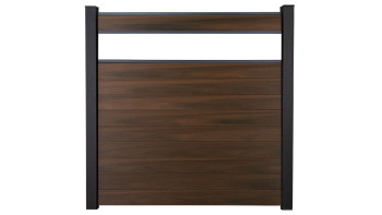 planeo Gardence Strong - recinzione a innesto BPC in vetro satinato noce co-ex 180 x 180 cm