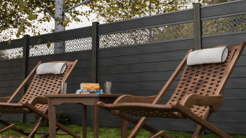 planeo Gardence Strong - recinzione a innesto BPC Abstract stone grey co-ex 180 x 180 cm