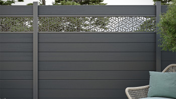 planeo Gardence Strong - Recinzione in BPC quadrata Grigio antracite