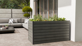 planeo BPC-Rhombus letto rialzato rettangolo - grigio pietra co-ex. 150 x 70 x 79 cm