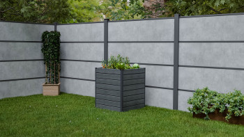 planeo BPC-Rhombus letto rialzato Cube - Grigio pietra co-ex. 70 x 70 x 79 cm