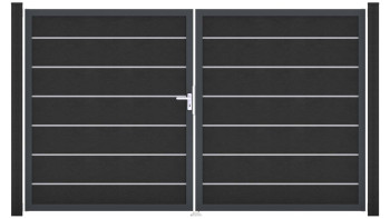 planeo Gardence Deluxe - Porta BPC - DIN Sinistro a 2 ante Grigio antracite con telaio in alluminio antracite