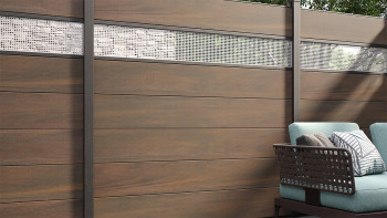 planeo Gardence Strong XL - Recinzione in BPC standard Noce co-ex