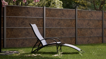 planeo Gardence Resistant - recinzione a innesto in HPL effetto ruggine 180 x 183 cm