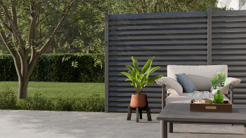 planeo Gardence Metallic Rhombus - Recinzione da giardino in alluminio quadrata antracite | DB703