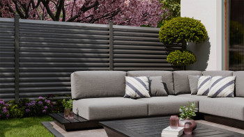 planeo Gardence Metallic Rhombus - Recinzione da giardino in alluminio quadrata antracite | DB703